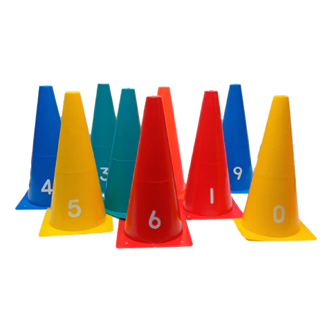 Pack 10 Conos Numerados Pvc 30cm Entrenamiento Fitness