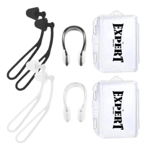 Set Natación Expert Clip Nasal + Tapones Silicona X 2