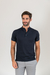 Camiseta Slim Botão Pima - Azul Marinho