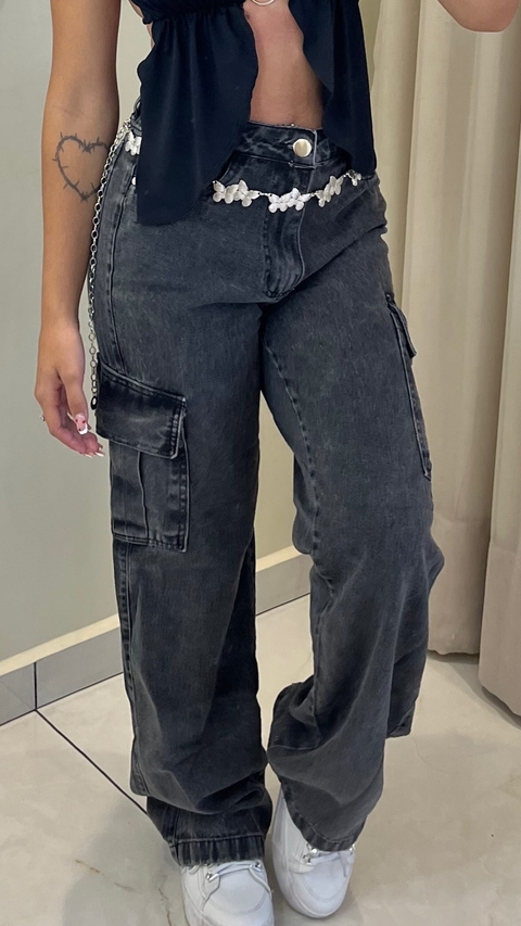 Calça cargo grafite - Olívia - comprar online