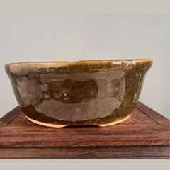 MACETA ESMALTADA OVALADA PARA BONSAI 18x15x6 cm (Cód. BOCHA 3)