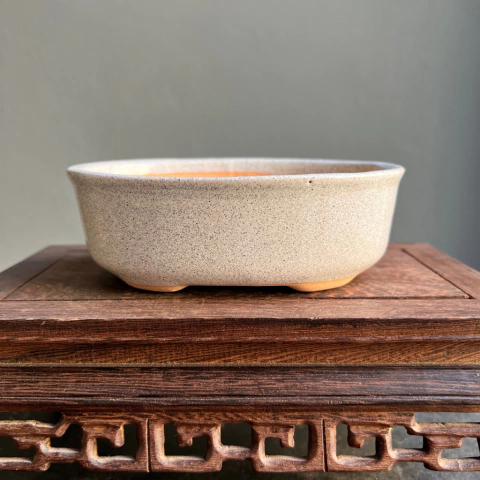 MACETA ESMALTADA OVALADA PARA BONSAI 13,5x10x4 cm (Art. O1)