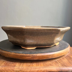 MACETA ESMALTADA OCTOGONAL/REDONDA PARA BONSAI 28x7 cm (Art. OCTO3)