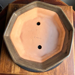 MACETA ESMALTADA OCTOGONAL/REDONDA PARA BONSAI 28x7 cm (Art. OCTO3) - Bonsai Sandro