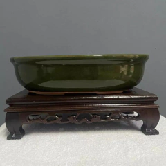MACETA ESMALTADA OVALADA PARA BONSAI 32x25x7 cm (Art. OA32)