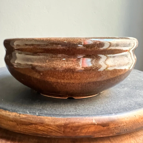 MACETA ESMALTADA REDONDA PARA BONSAI 17,5x6 cm (Art. RED18)