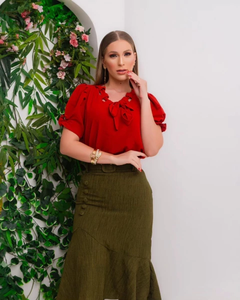 Saia Ester no linho P