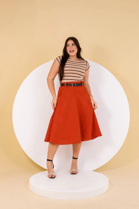 Saia midi alfaiataria GG - comprar online