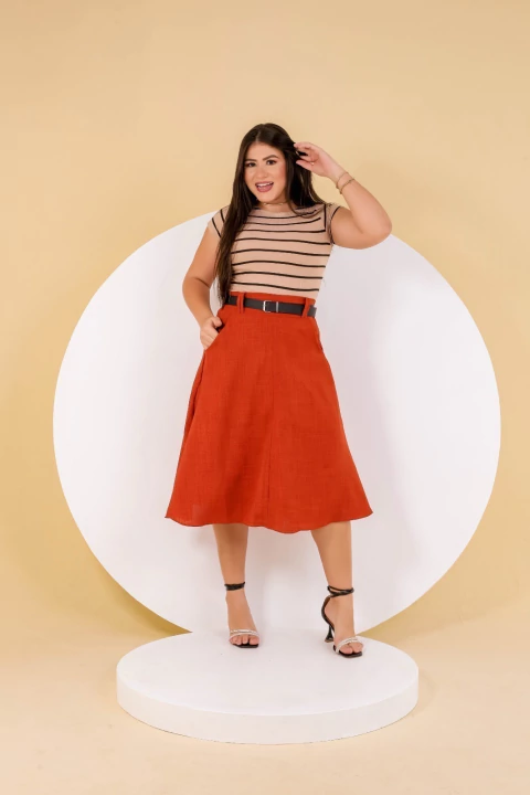 Saia midi alfaiataria G - comprar online
