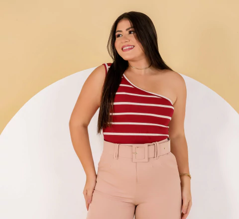 Blusa de uma alça canelada - comprar online