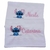 Kit 2 toalhas de mão bordada com nome e tema Stitch