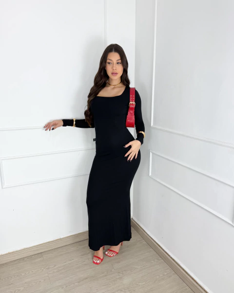 Vestido Longo Manga Longa Mia - comprar online