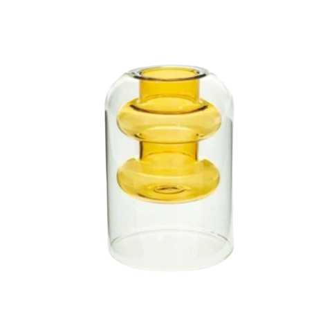 Vaso de Vidro Duplo Nórdico Âmbar 8x12cm - comprar online