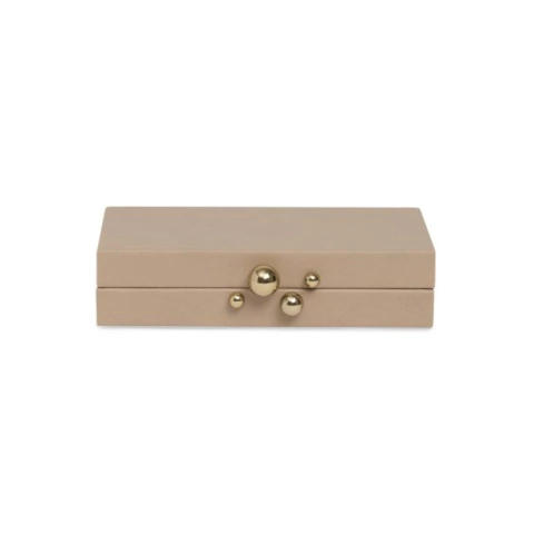 Caixa em MDF com revestimento em PU Marrom Dots - P