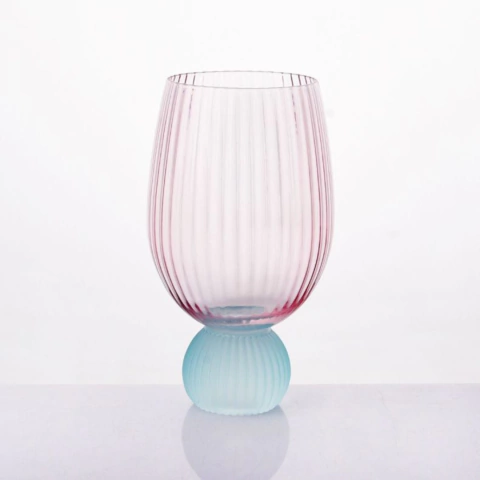 Copo de Vidro base Esfera Rosa e Azul 400ml - Encanto - comprar online