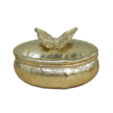 Porta Jóias Potiche Borboleta Dourado - comprar online