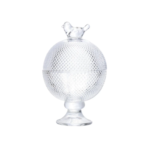 Potiche de Cristal com Pé Bird 8,5cm x 8,5cm x 13cm