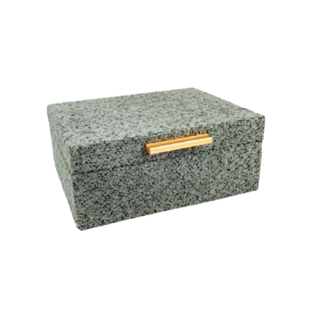Caixa em MDF e Boucle Cinza P 26x22cm