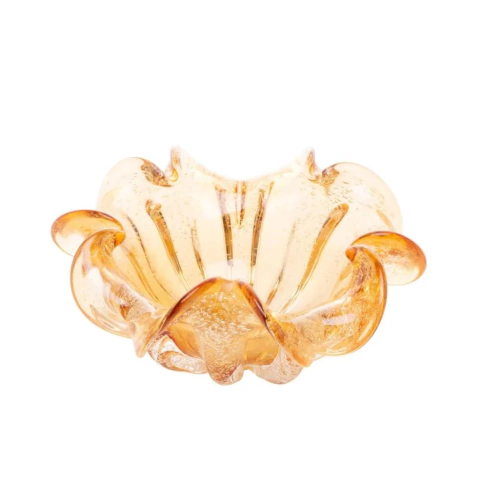 Vaso Centro de Mesa de Vidro Âmbar 24cm x 11cm