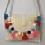 Bolsa Palha Pompom Colorido - Brechó de Bacana