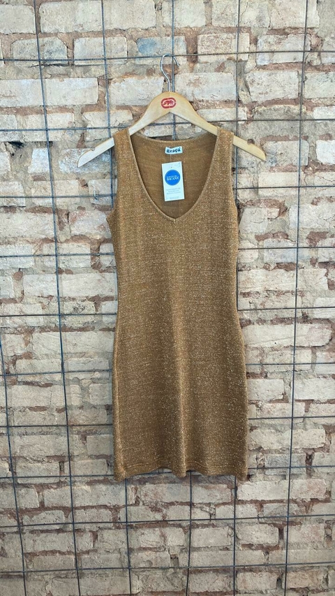 Vestido Marrom com Brilho, P