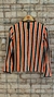 Blusa Listrada Laranja, M - Brechó de Bacana