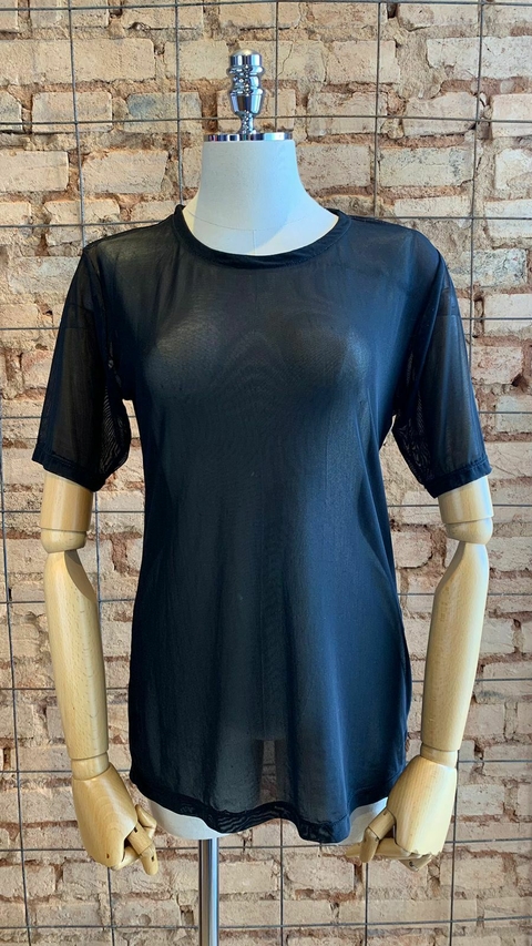 Blusa Preta Transparente, M