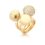 Anel Triplo Vancouver Cravejado Banhado a Ouro - Aluguel R$ 29,00