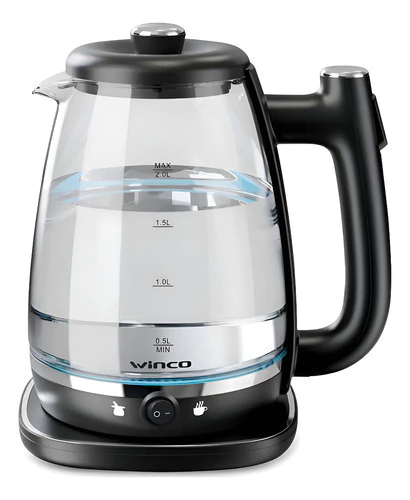 Pava Electrica Corte Mate Automatico Jarra De Vidrio Luz Led