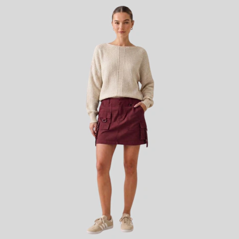 Blusa Tricot Trama -café com leite