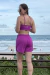 Conjunto de Short Duplo Beach + Top - Fúcsia - MB FITNESS