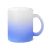 Caneca jateada vidro degrade - 325 ml azul claro