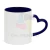 Caneca porcelana interior e alça de coração - 325 ml azul escuro