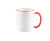 Caneca porcelana borda e alça - 325 ml vermelha