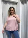 Blusa Escote V Strass