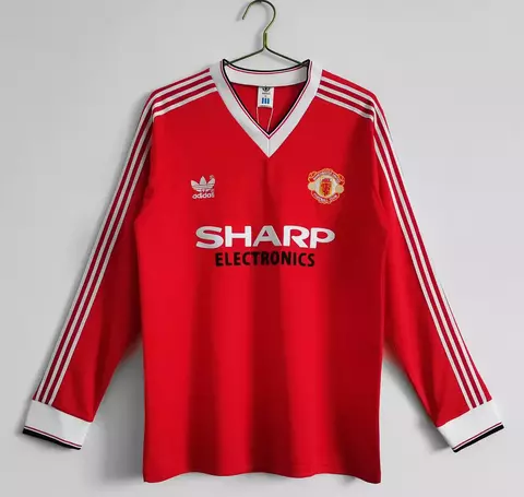(Encargo) Camiseta Manchester United 83 Titular Manga Larga RETRO