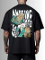 Camiseta Oversized 100% Algodão Premium Streetwear - Urso Preta