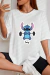 Camiseta Femina 100% Algodão Treino Feminino Pesos Stitch