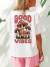 Camiseta Feminina 100% Algodão Cogumelo Good Vibes
