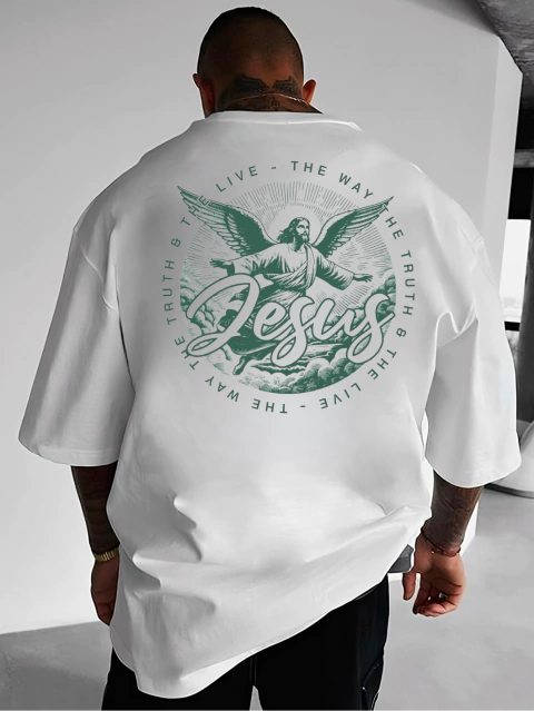 Camiseta Oversized 100% Algodão Premium Jesus The Way - comprar online
