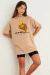 Camiseta Feminina 100% Algodão CALMA COMO UMA ONÇA