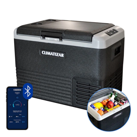 GELADEIRA PORTÁTIL CLIMATIZAR 40 LITROS 12V 24V 110V 220V BLUETOOTH USB - CAMINHÃO CAMPING