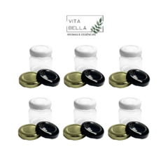 Pote geleinha 40ml - Transparente - Kit com 6 unidades + tampa metálica - comprar online
