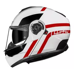 CAPACETE LS2 STROBE II AUTOX BRANCO/VERMELHO - Loja Helmet