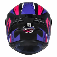 CAPACETE ASX DRAKEN VECTOR BRILHO PRETO/LILAS/ROSA - Loja Helmet