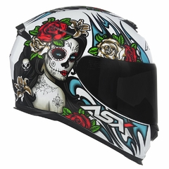 CAPACETE ASX EAGLE CATRINA BRILHO BRANCO/AZUL/VERMELHO