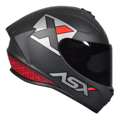 CAPACETE ASX DRAKEN CONCEPT FOSCO CINZA/PRATA/VERMELHO
