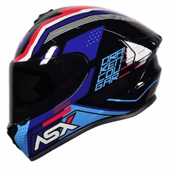 CAPACETE ASX DRAKEN COUGAR BRILHO PRETO/AZUL/VERMELHO na internet