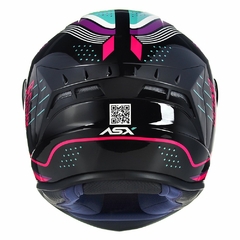 CAPACETE ASX DRAKEN COUGAR BRILHO PRETO/PINK/TIFFANY - Loja Helmet