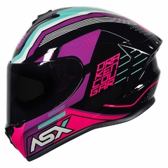 CAPACETE ASX DRAKEN COUGAR BRILHO PRETO/PINK/TIFFANY na internet